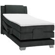 BOXSPRINGBETT 100/200 cm  in Schwarz  - Silberfarben/Schwarz, KONVENTIONELL, Kunststoff/Textil (100/200cm) - Esposa