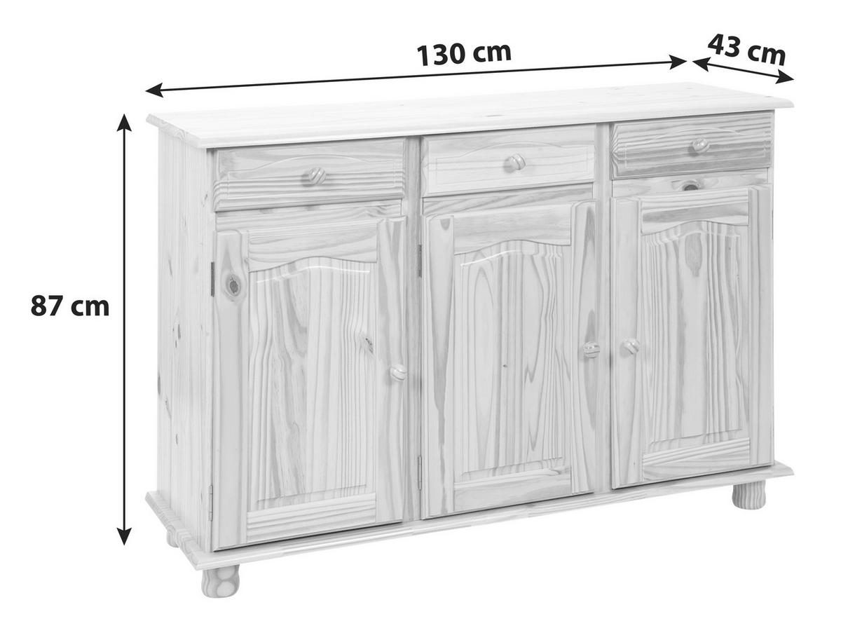 KOMMODE 130/87/43 cm  in Naturfarben  - Naturfarben, Lifestyle, Holz (130/87/43cm) - MID.YOU