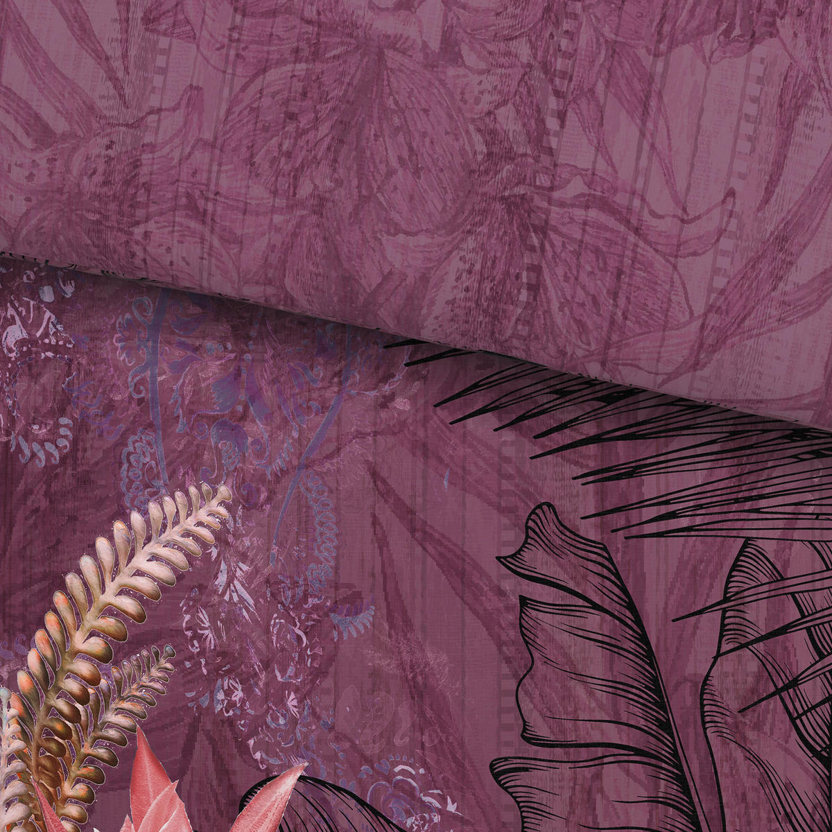 WENDEBETTWÄSCHE Renforcé 155/220 cm  - Mauve, Textil (155/220cm) - Esposa