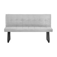 SITZBANK in Metall, Textil Hellgrau  - Hellgrau/Schwarz, MODERN, Textil/Metall (160/92/58cm) - MID.YOU