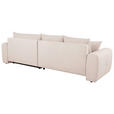 ECKSOFA  in Velours Creme  298/168 cm  - Creme/Schwarz, KONVENTIONELL, Kunststoff/Textil (298/168cm) - Carryhome