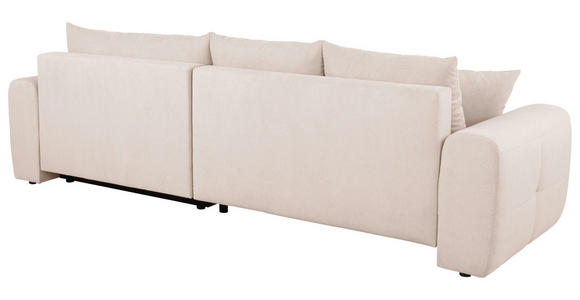 ECKSOFA  in Velours Creme  298/168 cm  - Creme/Schwarz, KONVENTIONELL, Kunststoff/Textil (298/168cm) - Carryhome