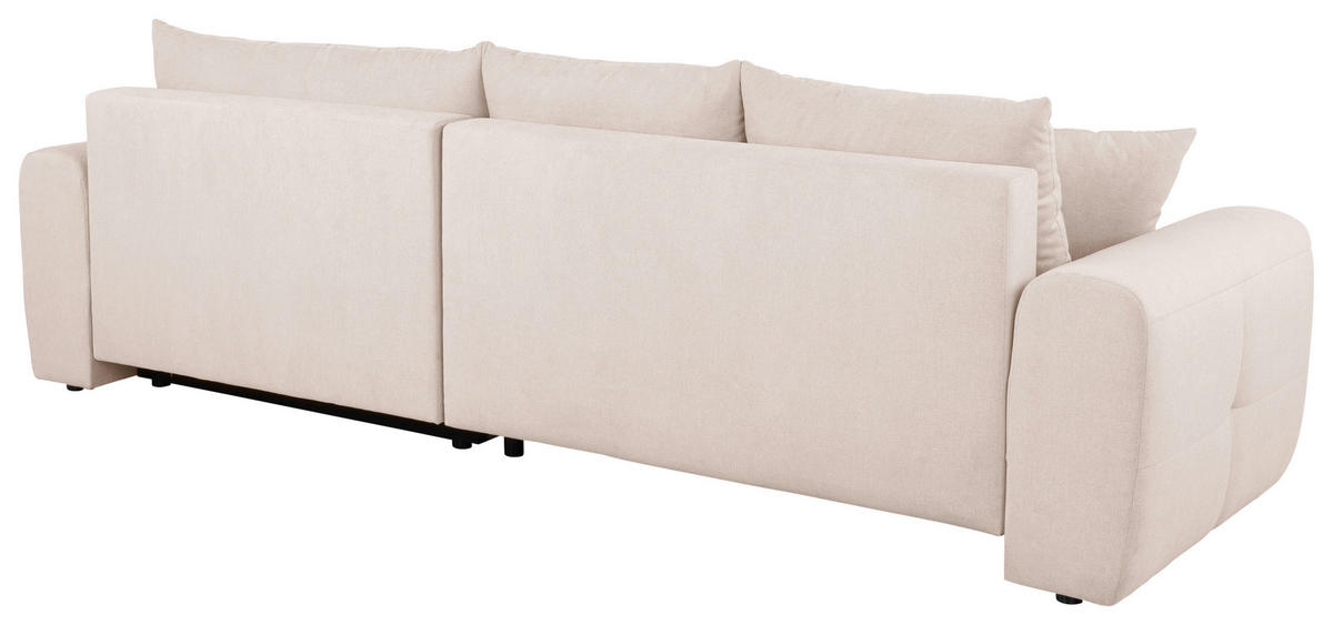 ECKSOFA in Velours Creme  - Creme/Schwarz, Konventionell, Kunststoff/Textil (298/168cm) - Carryhome