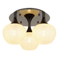 DECKENLEUCHTE  45/27,5 cm    - Klar/Schwarz, KONVENTIONELL, Glas/Metall (45/27,5cm) - Globo