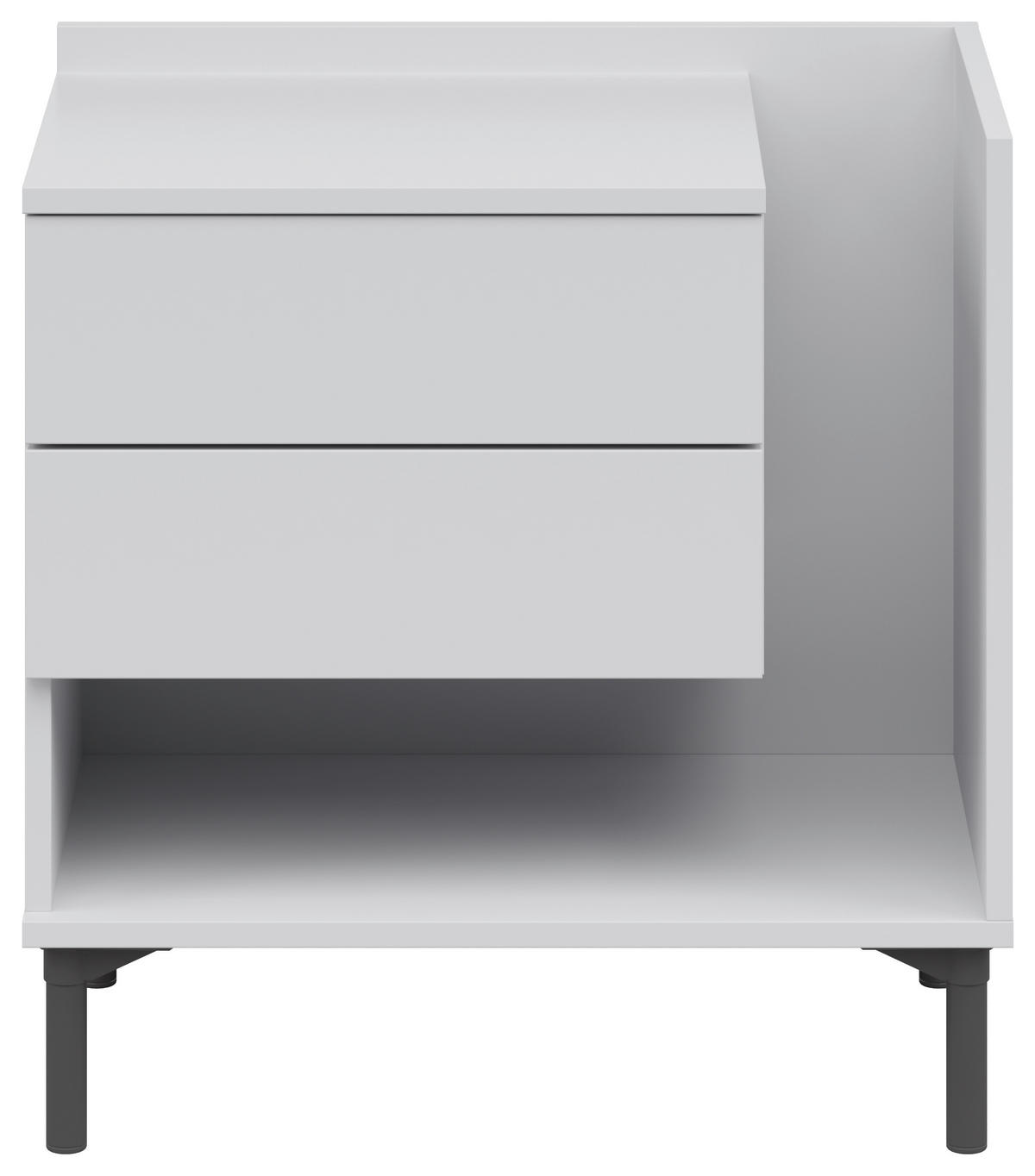 NACHTKÄSTCHEN 60/62/38 cm  in Hellgrau  - Hellgrau/Graphitfarben, Design, Holzwerkstoff/Kunststoff (60/62/38cm) - Lomoco