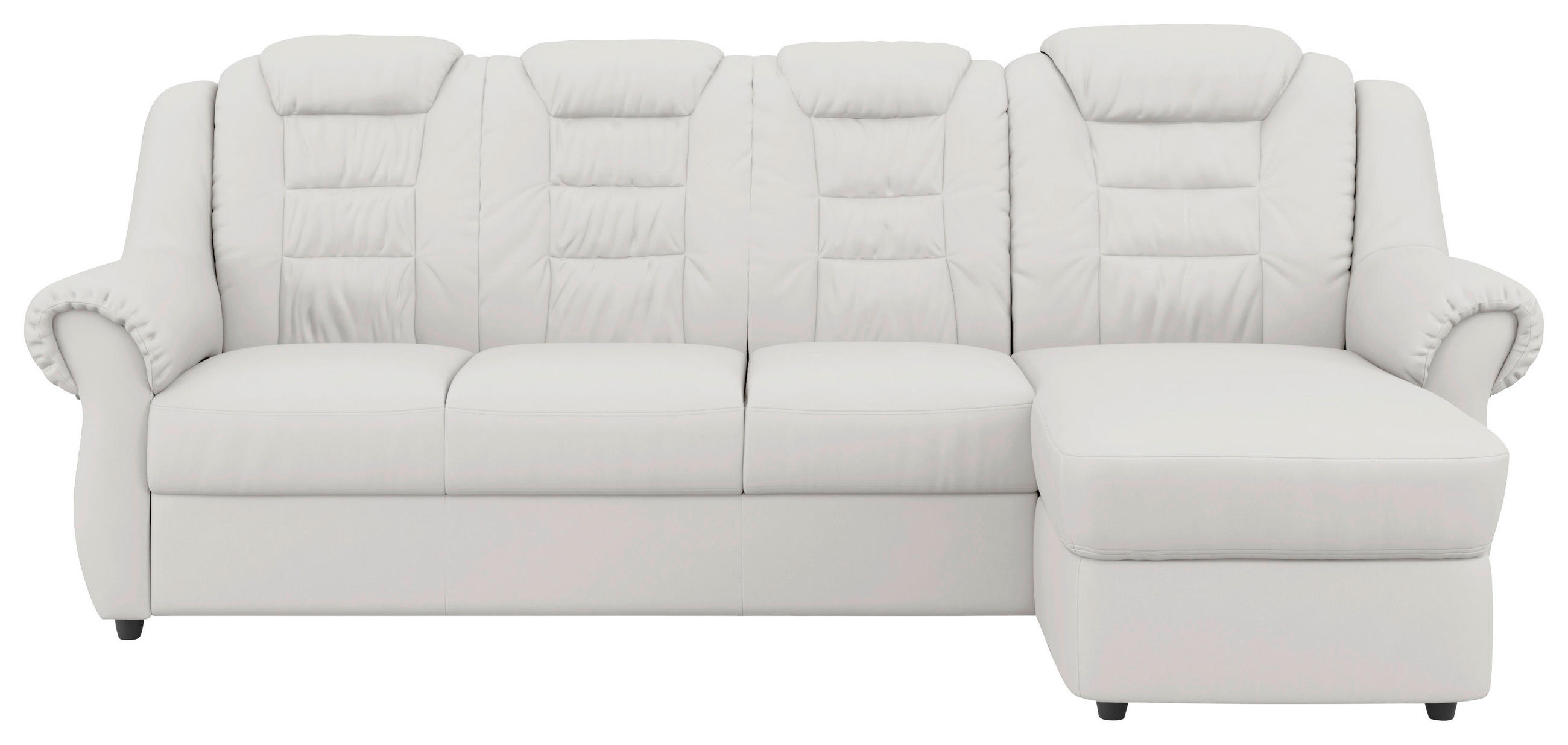 ECKSOFA Weiß Lederlook Rücken echt  - Schwarz/Weiß, KONVENTIONELL, Kunststoff/Textil (262/165cm) - Livetastic