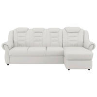 ECKSOFA 262/165 cm  in Lederlook Weiß Rücken echt  262/165 cm  - Schwarz/Weiß, KONVENTIONELL, Kunststoff/Textil (262/165cm) - Livetastic
