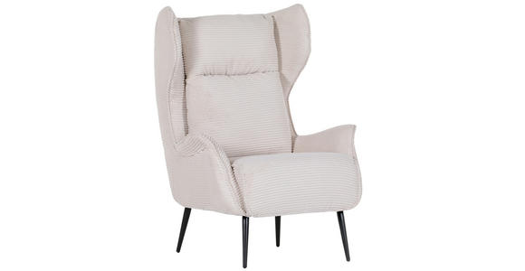 OHRENSESSEL Cord Beige  - Beige/Schwarz, Design, Textil/Metall (83/106/89cm) - Landscape