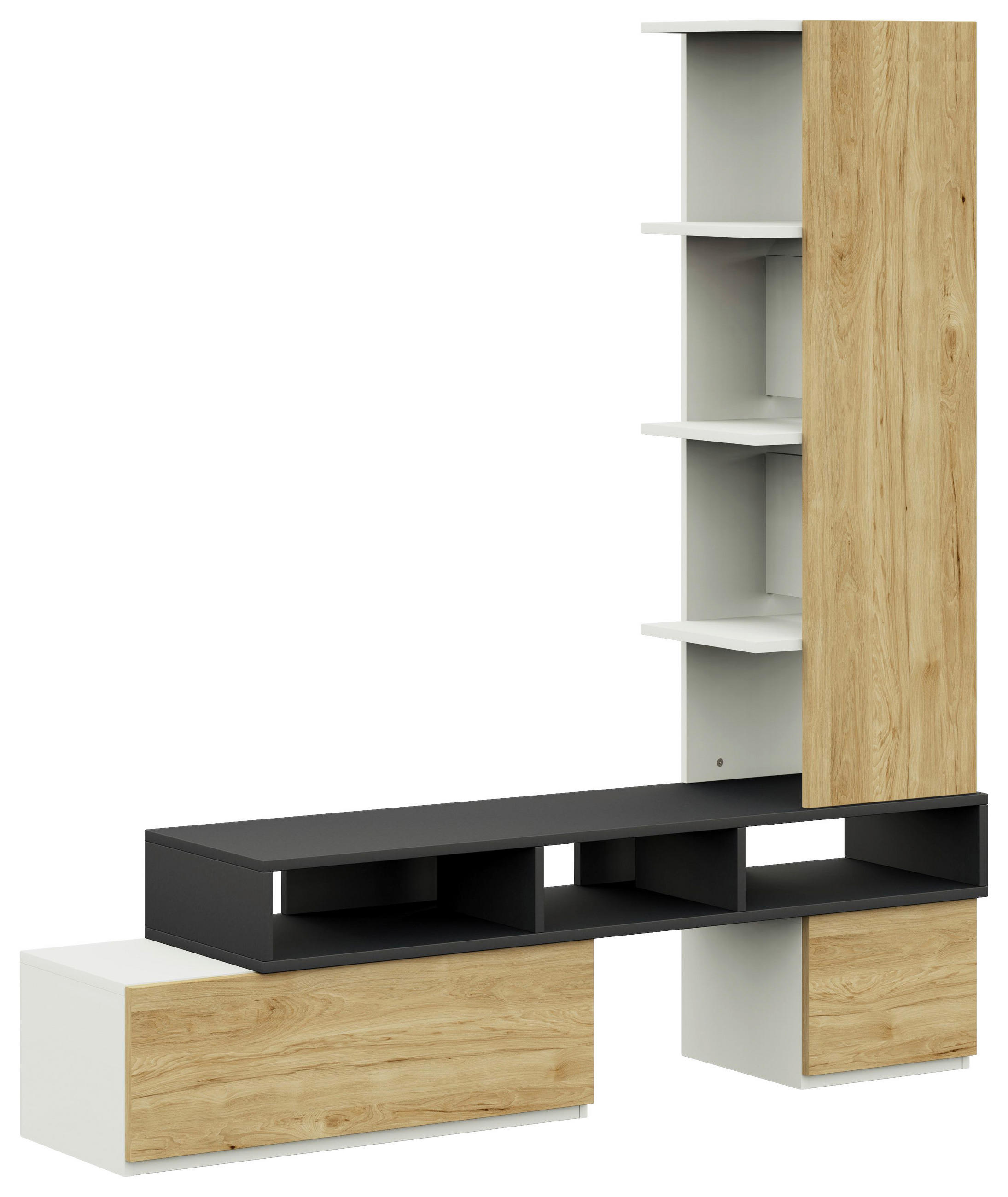 TV-ELEMENT - Graphitfarben/Weiß, KONVENTIONELL, Holzwerkstoff (150-195/178,8/36cm) - Cantus