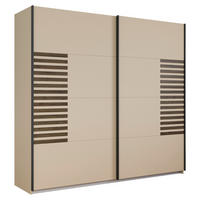 SCHWEBETÜRENSCHRANK 226/210/62 cm 2-türig Champagner, Eiche dunkel  - Eiche dunkel/Champagner, MODERN, Holzwerkstoff/Metall (226/210/62cm) - Rauch Möbel