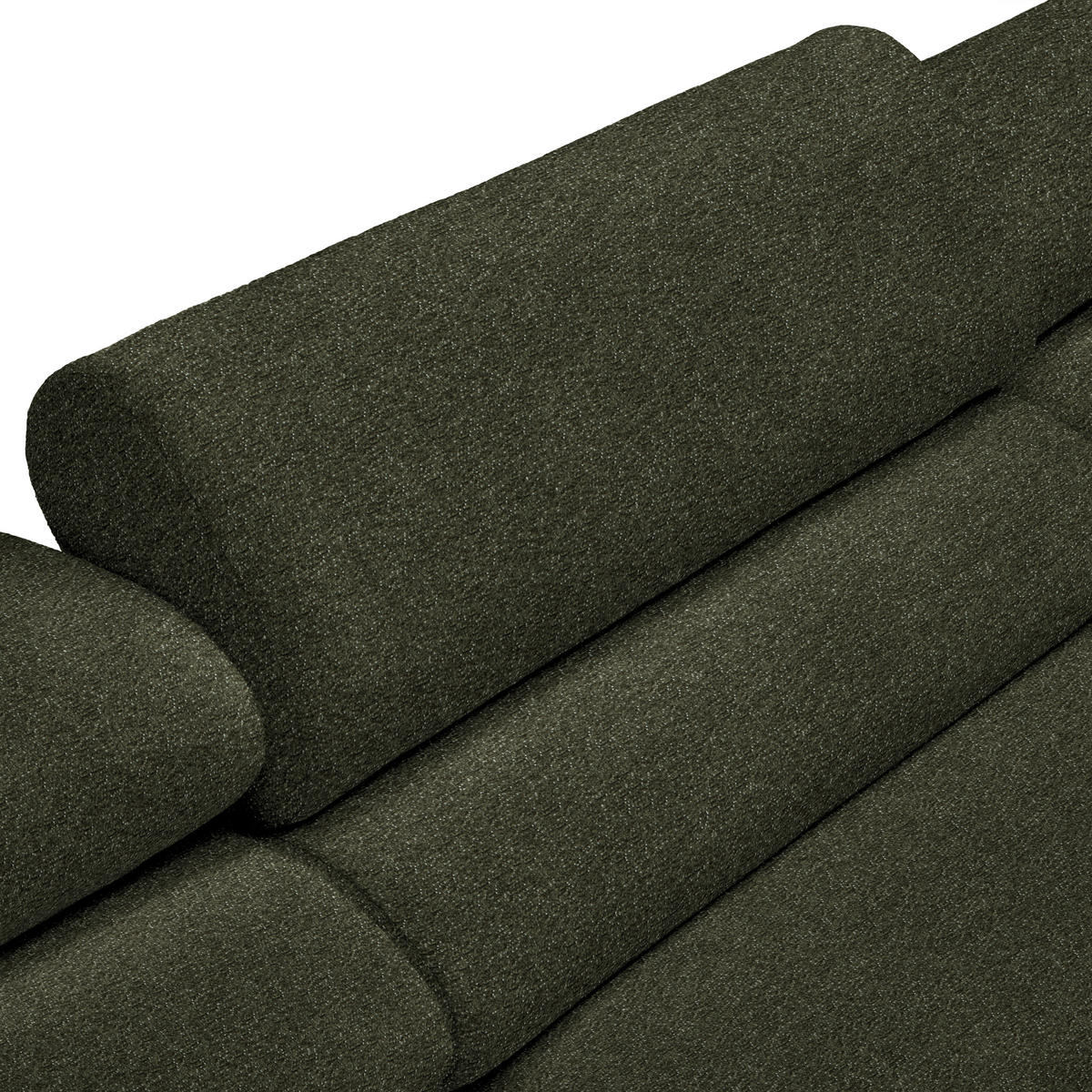 ECKSOFA in Velours Dunkelgrün  - Dunkelgrün/Buchefarben, Design, Holz/Textil (329/150cm) - Lomoco