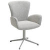 ARMLEHNSTUHL  in Eisen Jacquard, Flachgewebe  - Greige/Grau, Design, Textil/Metall (63/92/63cm) - Valdera