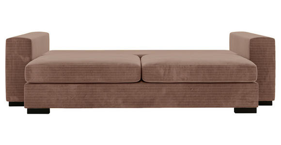 SCHLAFSOFA in Flachgewebe Altrosa  - Schwarz/Altrosa, KONVENTIONELL, Kunststoff/Textil (236/78/114cm) - Carryhome