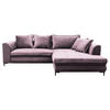 ECKSOFA Beere Velours  - Beere/Schwarz, Design, Textil/Metall (277/187cm) - Livetastic