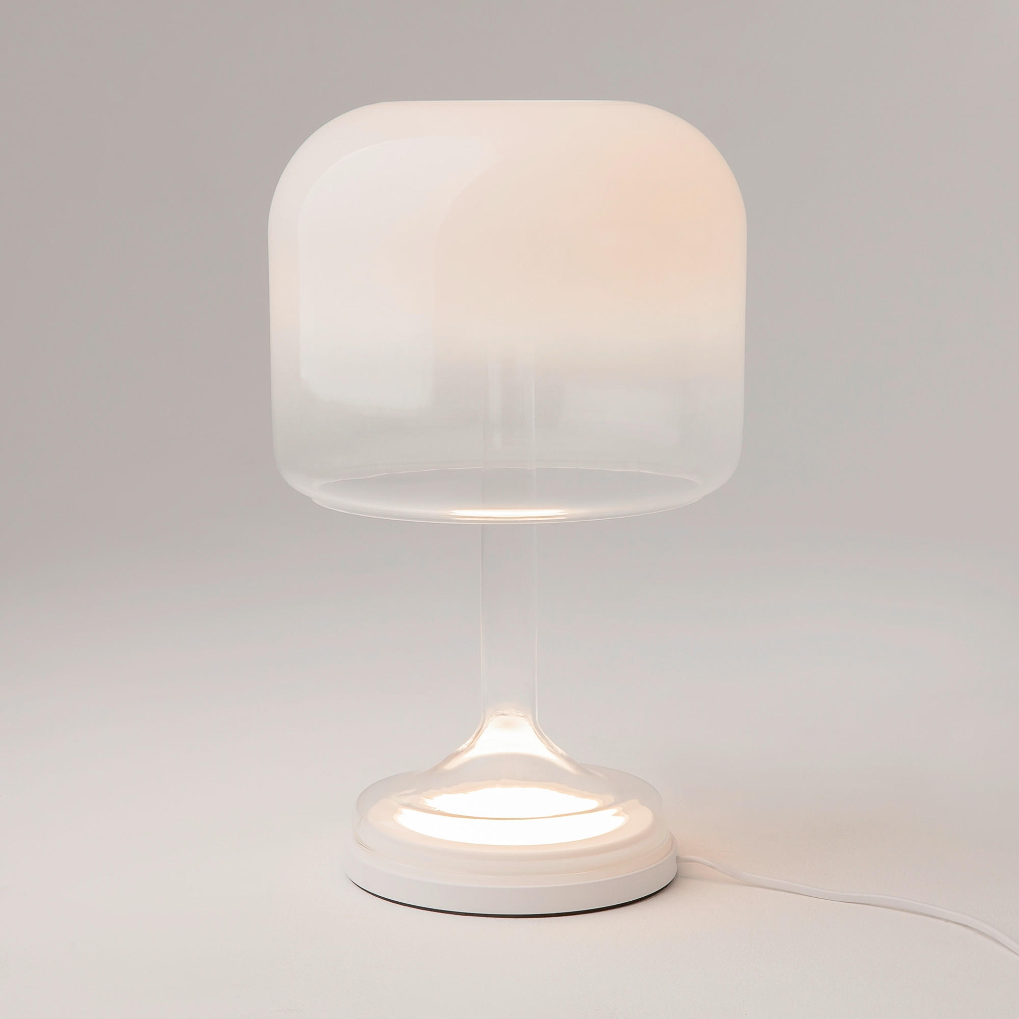 LED-TISCHLEUCHTE - Weiß Hochglanz, Design, Glas/Metall (26/42cm) - MAYTONI