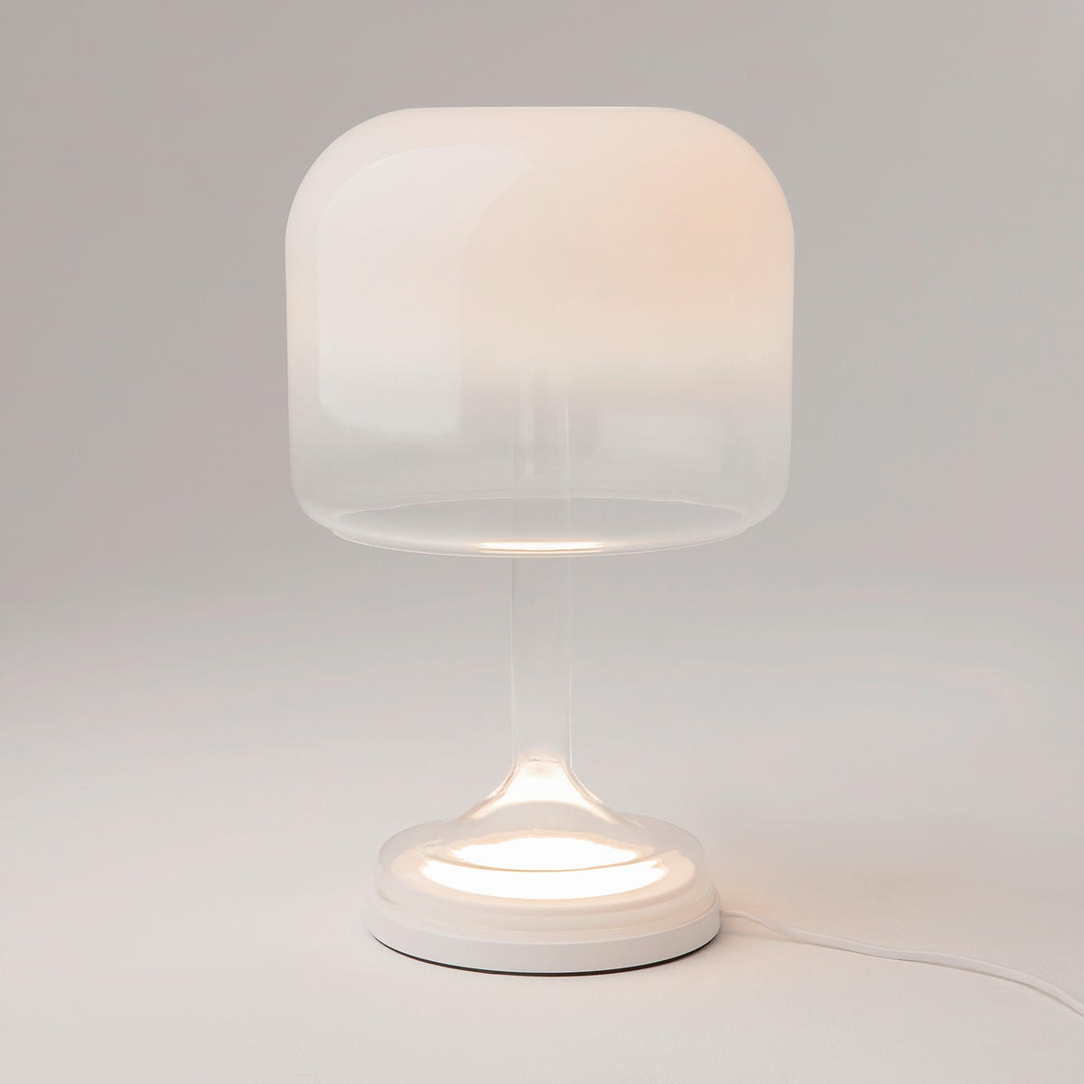 LED-TISCHLEUCHTE - Weiß Hochglanz, Design, Glas/Metall (26/42cm) - MAYTONI
