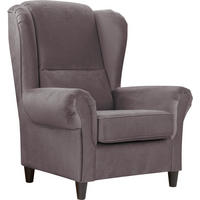 OHRENSESSEL Plüsch Dunkelgrau  - Dunkelgrau/Schwarz, Design, Holz/Textil (94/112/92cm) - MID.YOU