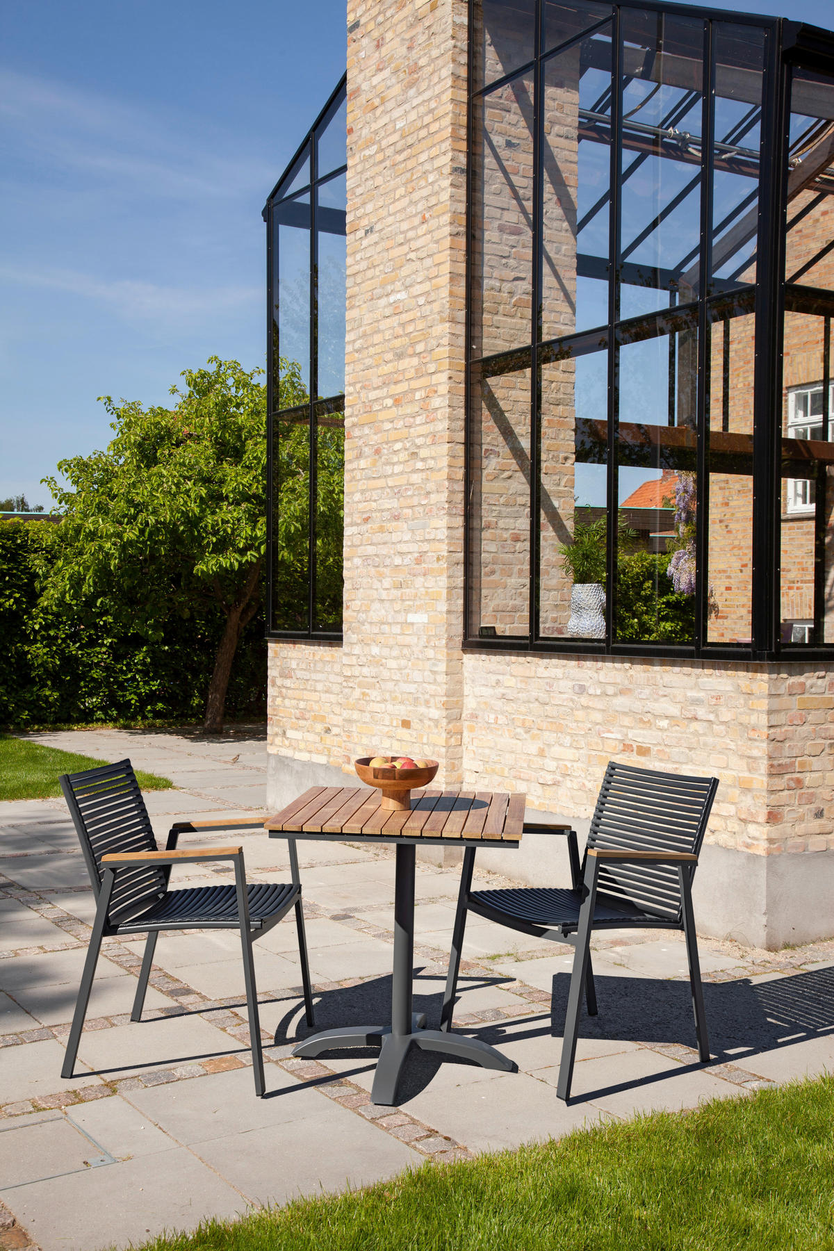 BISTROTISCH in Holz, Metall 70/70/74 cm  - Anthrazit/Naturfarben, Basics, Holz/Metall (70/70/74cm) - Ambia Garden