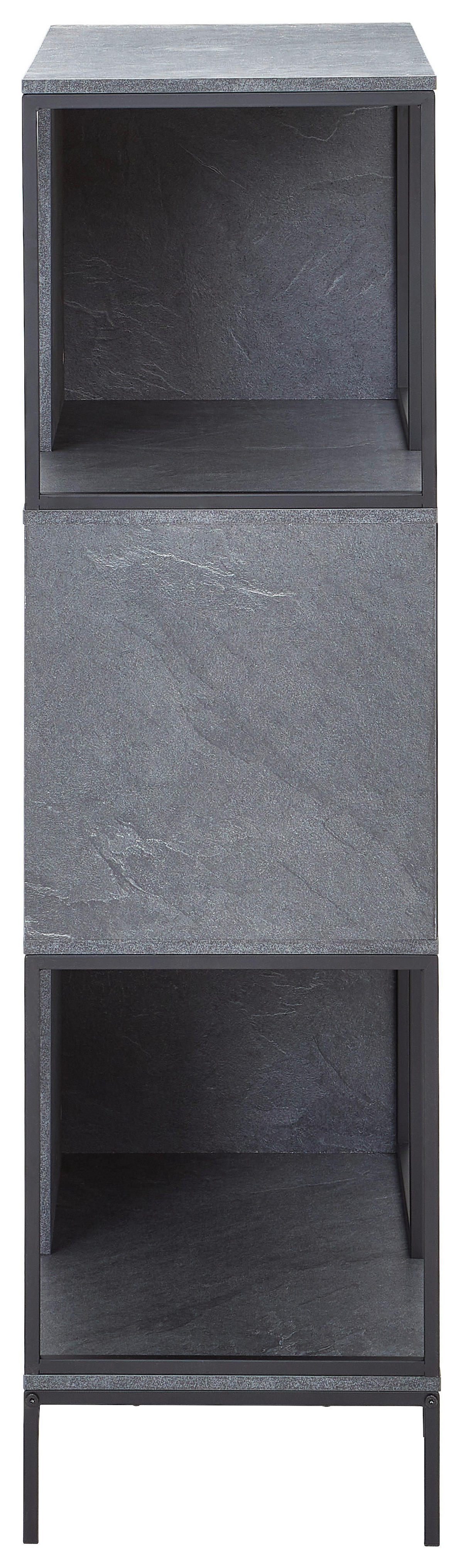 ETAJERĂ  70/122/35 cm gri, negru  - negru/gri, Modern, metal/material pe bază de lemn (70/122/35cm) - PBJ