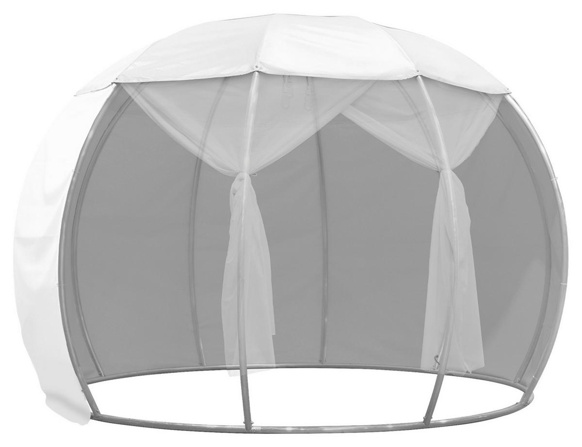 PAVILLON 372/250/372 cm Aluminium  - Silberfarben/Weiß, Basics, Textil/Metall (372/250/372cm)