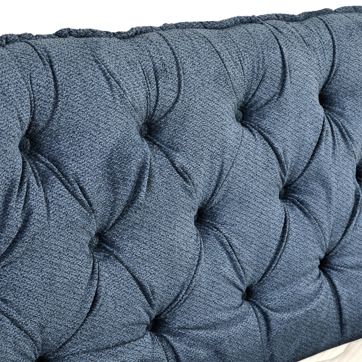 BOXSPRINGBETT 180/200 cm,  in Blau, Matratze, Lattenrost, Topper, H3 + H5 = fest + hart  - Blau/Alufarben, Basics, Textil/Metall (180/200cm) - Welnova