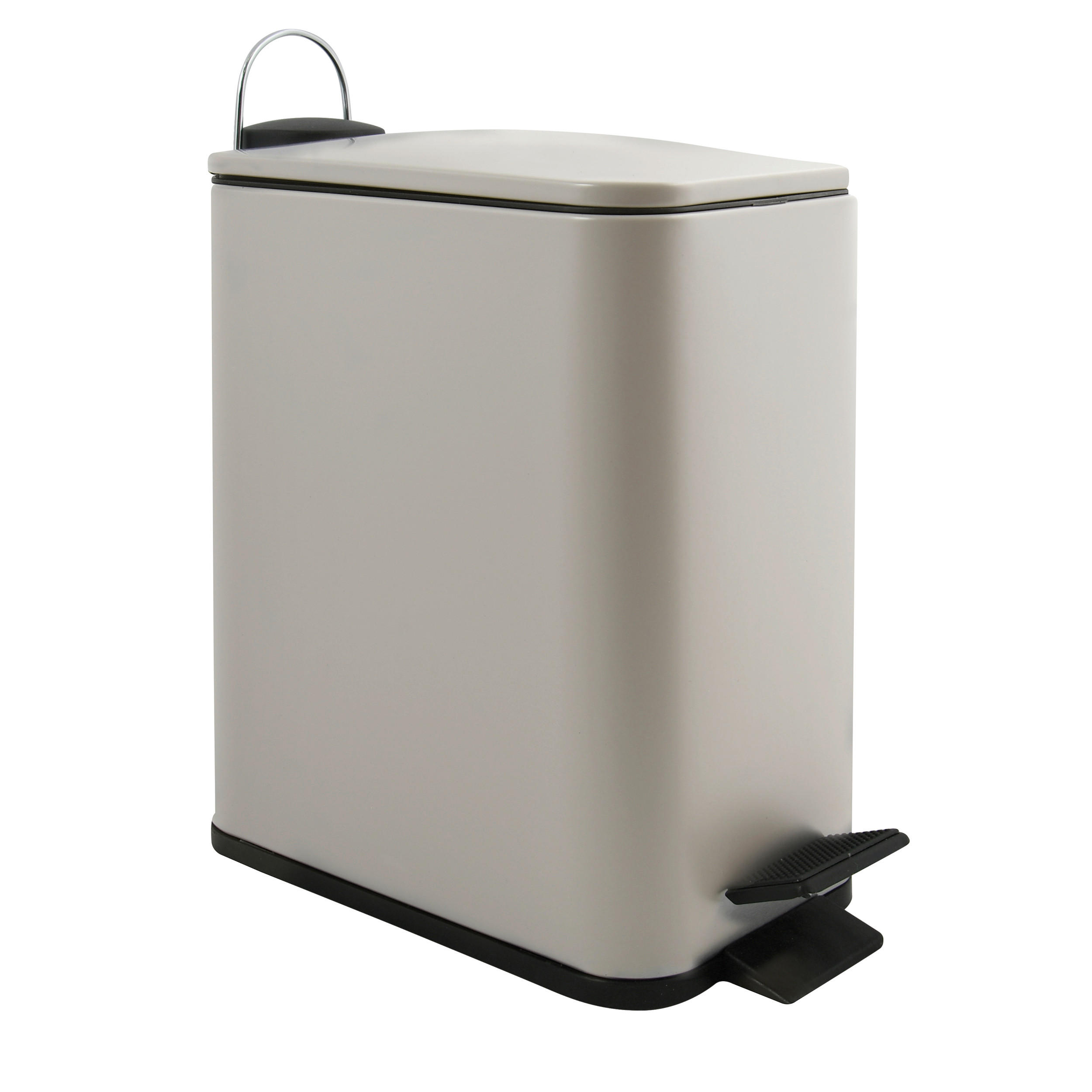 TRETEIMER ERIK 5 L  - Taupe/Schwarz, Basics, Kunststoff/Metall (29,5/14/28cm) - Spirella