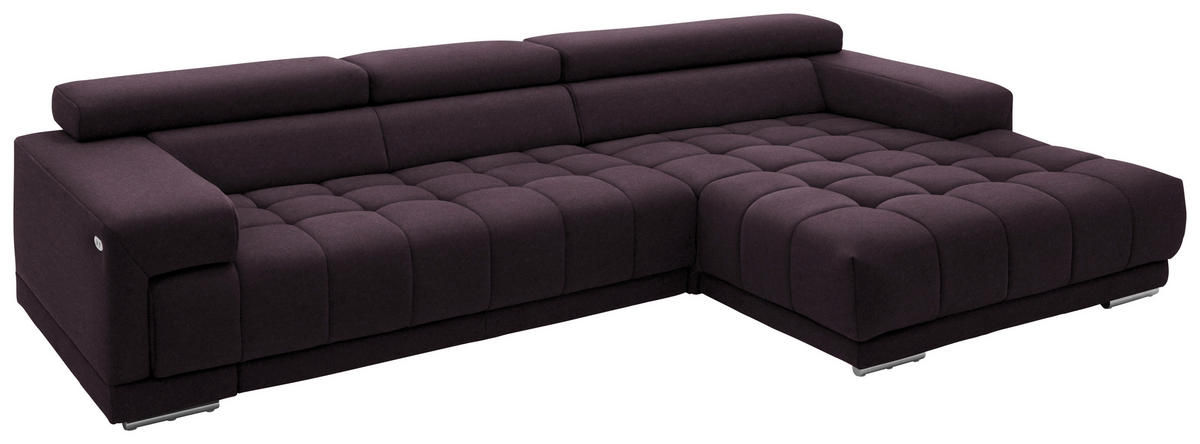 ECKSOFA  in Mikrofaser Lila, Flieder  335/190 cm  - Silberfarben/Lila, Design, Textil/Metall (335/190cm) - Beldomo Speed