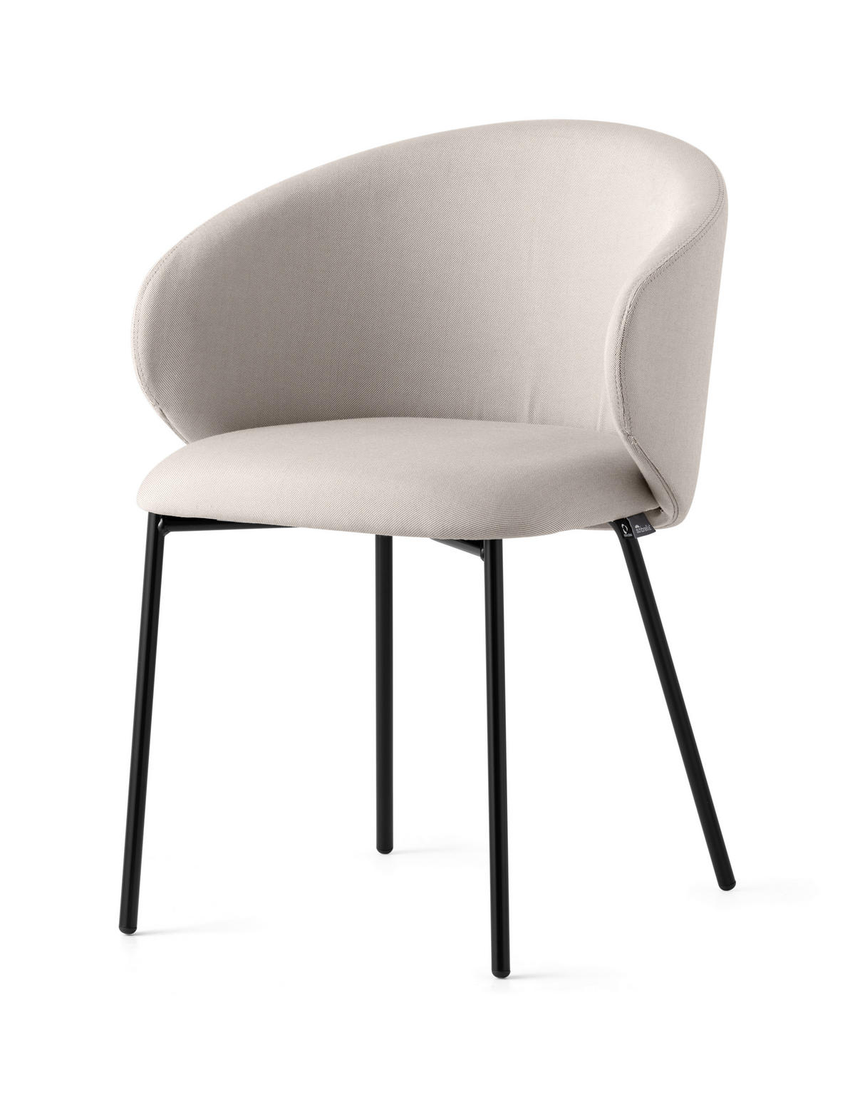 GARTENSTUHL-SET Edelstahl Schwarz, Sandfarben  - Sandfarben/Schwarz, Basics, Textil/Metall (55/76/56cm) - Connubia 