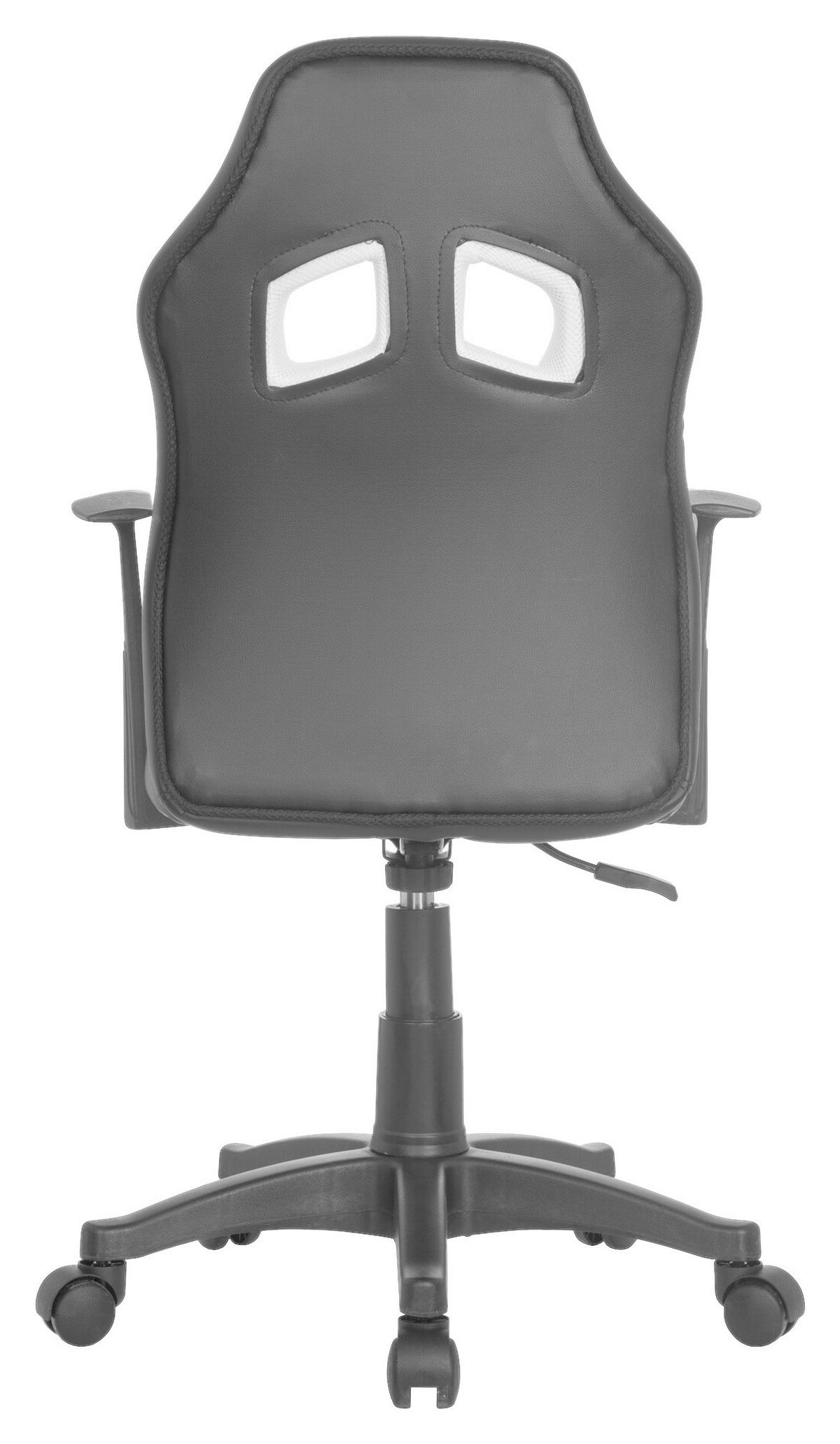 JUGENDDREHSTUHL Schwarz, Weiß  - Schwarz/Weiß, Basics, Kunststoff (54/90-100/48cm) - MID.YOU