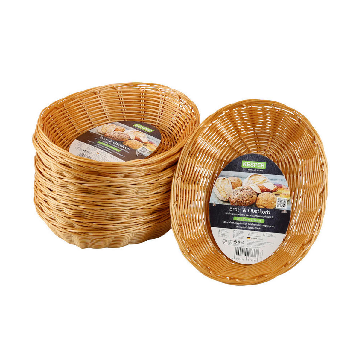 BROTKORB 10ER PACK   - Braun, Basics, Kunststoff (21/6/17cm) - Kesper