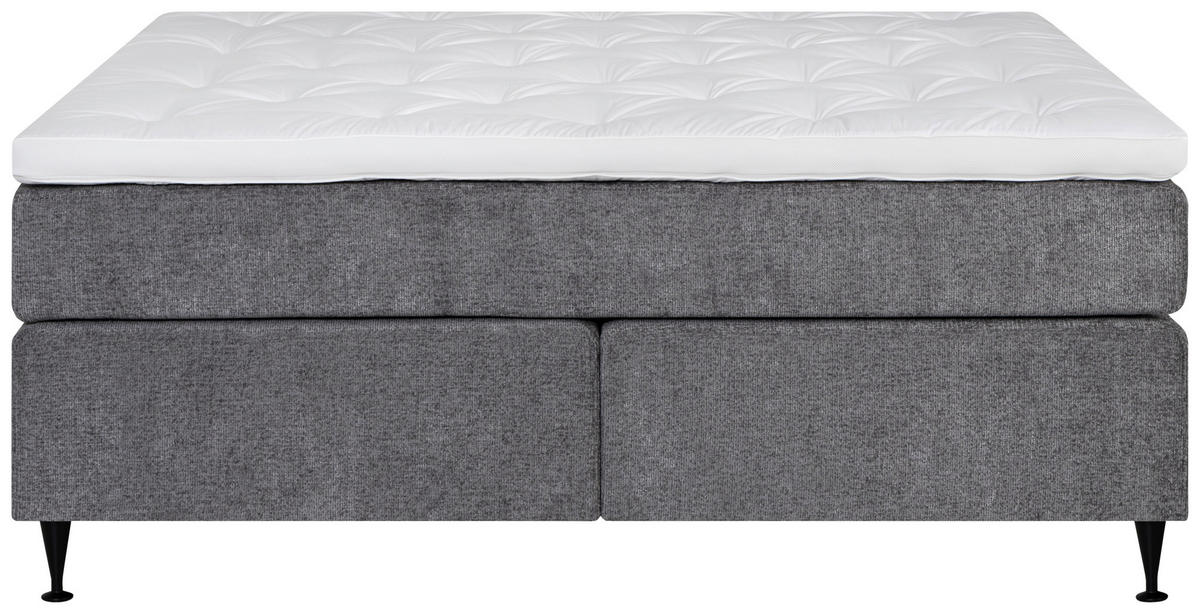 KONTINENTALSÄNG 180/200 cm  i mörkgrå  - mörkgrå/svart, Klassisk, metall/trä (180/200cm) - Ambiente