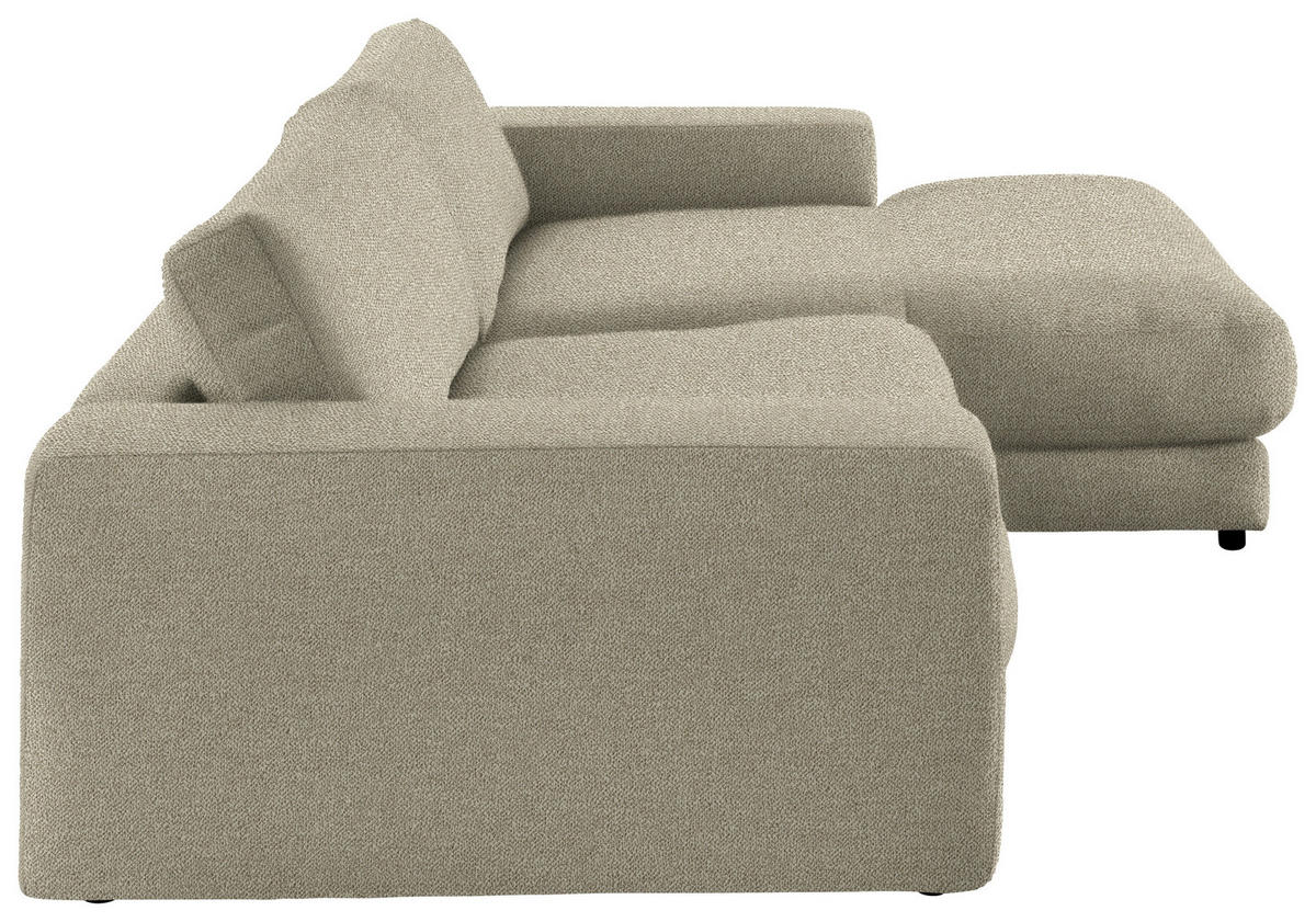 ECKSOFA in Flachgewebe Hellgrün  - Schwarz/Hellgrün, Design, Kunststoff/Textil (270/190cm) - Lomoco