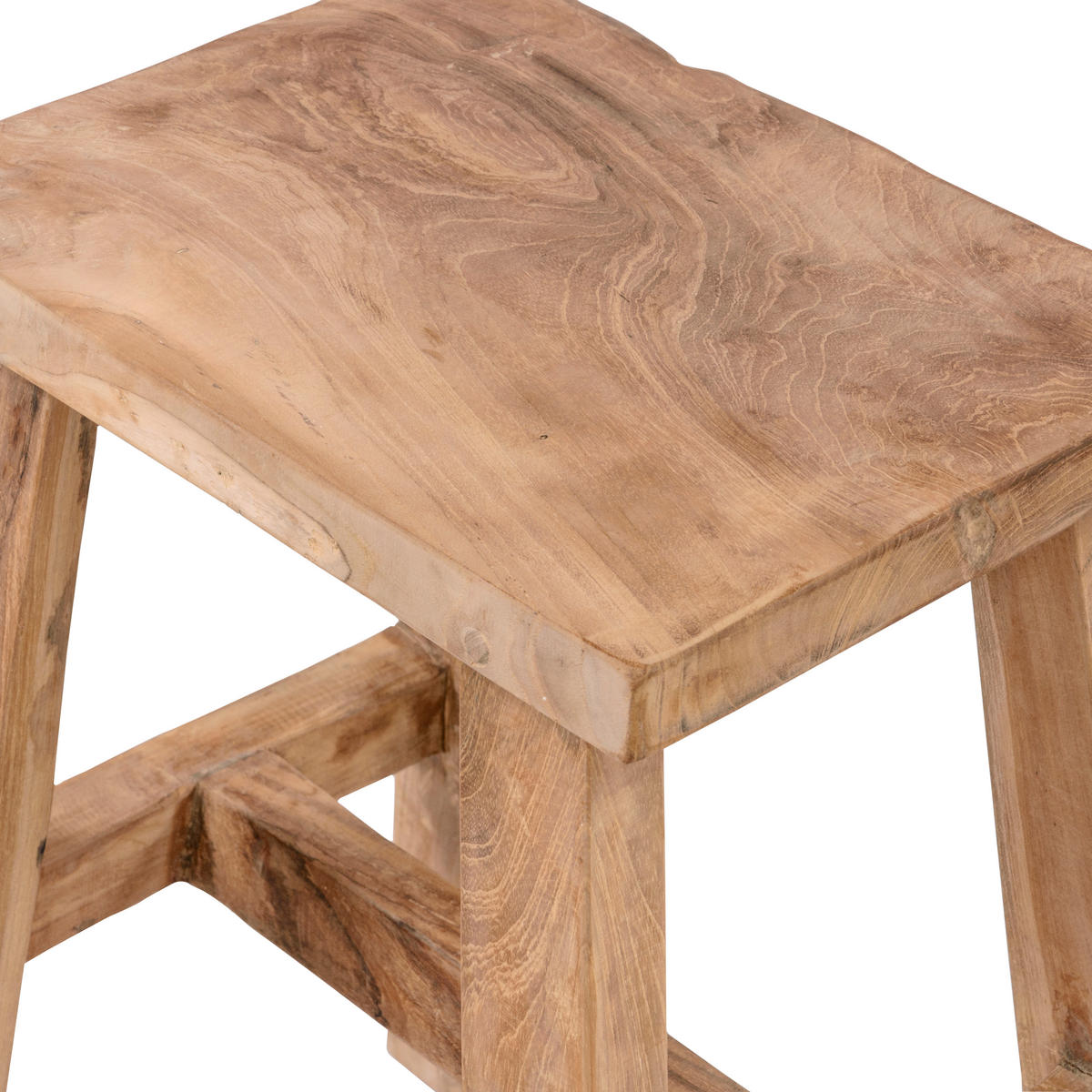 HOCKER Teakholz Naturfarben  - Naturfarben, Natur, Holz (25/45/35cm) - Ambia Garden