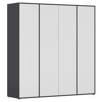 DREHTÜRENSCHRANK  in Grau, Weiß  - Weiß/Grau, MODERN, Holzwerkstoff (187/194/53cm) - Rauch Möbel