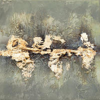 OLEJOMALBA, abstraktní, 30/30 cm  - vícebarevná/světle hnědá, Konvenční, kompozitní dřevo/textil (30/30cm) - Monee