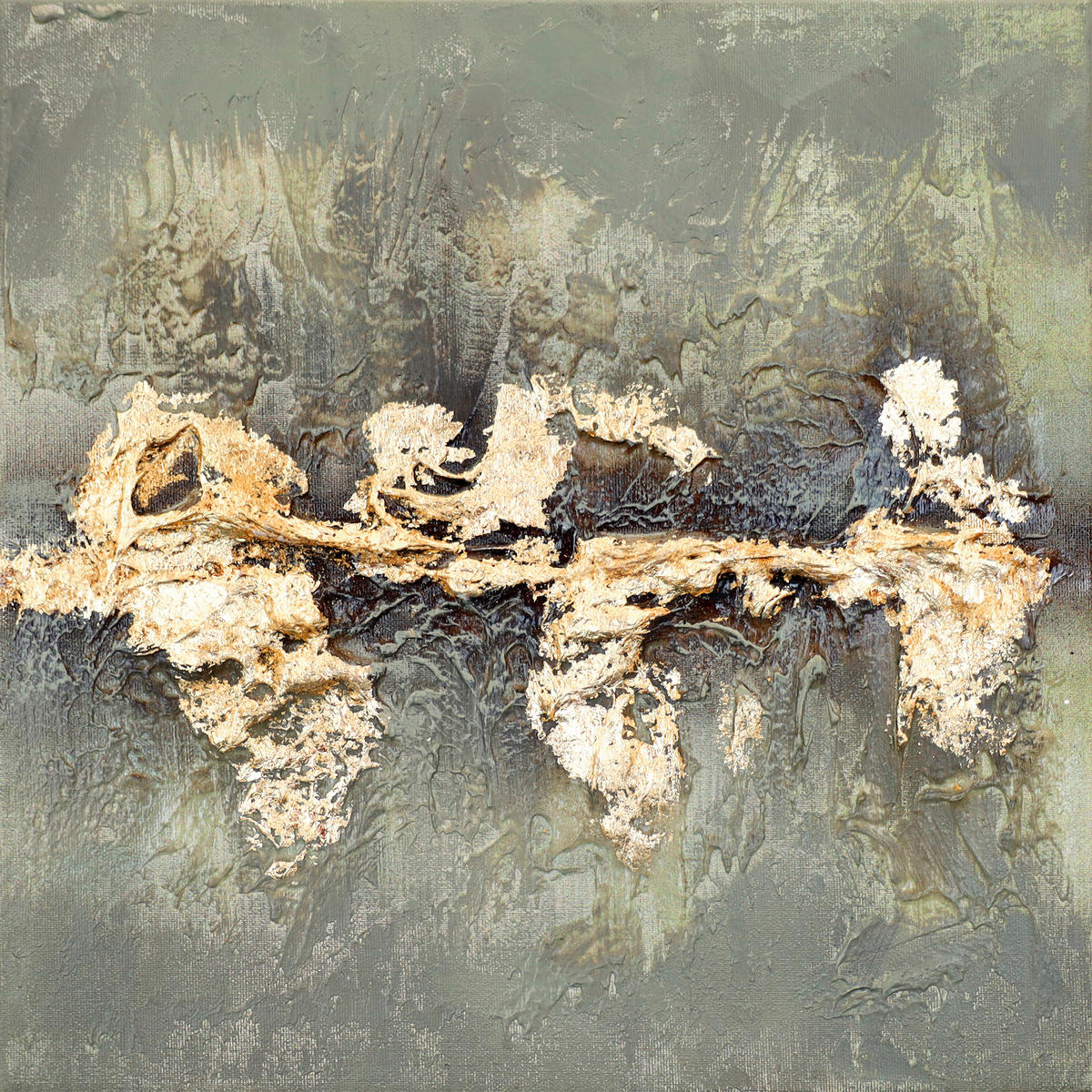 OLEJOMALBA, abstraktní, 30/30 cm  - vícebarevná/světle hnědá, Konvenční, kompozitní dřevo/textil (30/30cm) - Monee