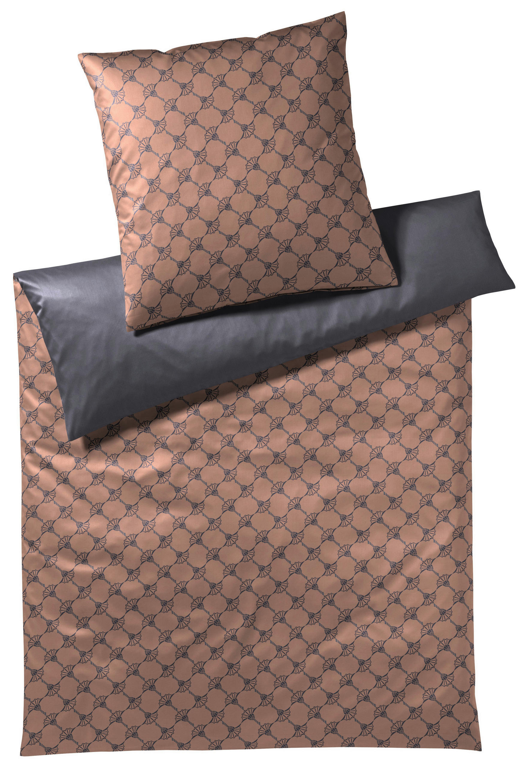 KOPFKISSENBEZUG Cornflower Double 80/80 cm  - Braun/Kupferfarben, Basics, Textil (80/80cm) - Joop!