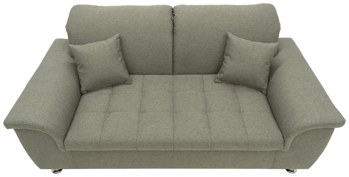 2-SITZER-SOFA in Webstoff Graubraun  - Chromfarben/Graubraun, KONVENTIONELL, Textil/Metall (190/81/97cm) - MID.YOU