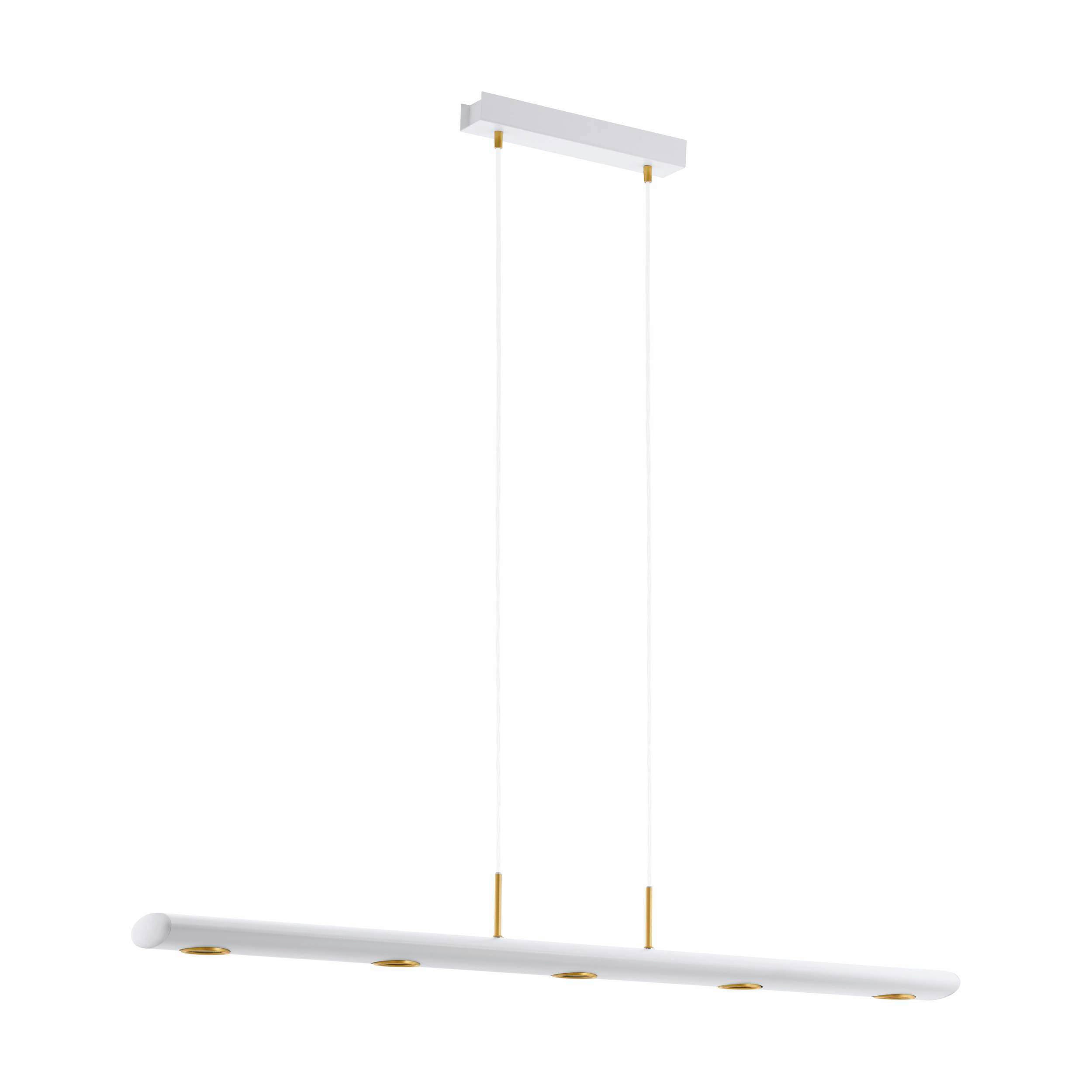HÄNGELEUCHTE 116/13/110 cm  - Goldfarben/Weiß, Design, Metall (116/13/110cm) - Eglo