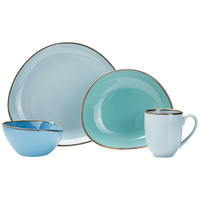 KOMBISERVICE Blau, Grün, Blaugrau 24-teilig AQUA SABBIA  - Blau/Blaugrau, Trend, Keramik - Novel