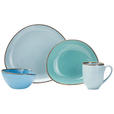 KOMBISERVICE Blau, Grün, Blaugrau AQUA SABBIA 24-teilig 6 Personen  - Blau/Blaugrau, Trend, Keramik - Novel
