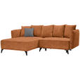 ECKSOFA in Chenille Cognac  - Cognac/Schwarz, LIFESTYLE, Textil/Metall (172/255cm) - Carryhome