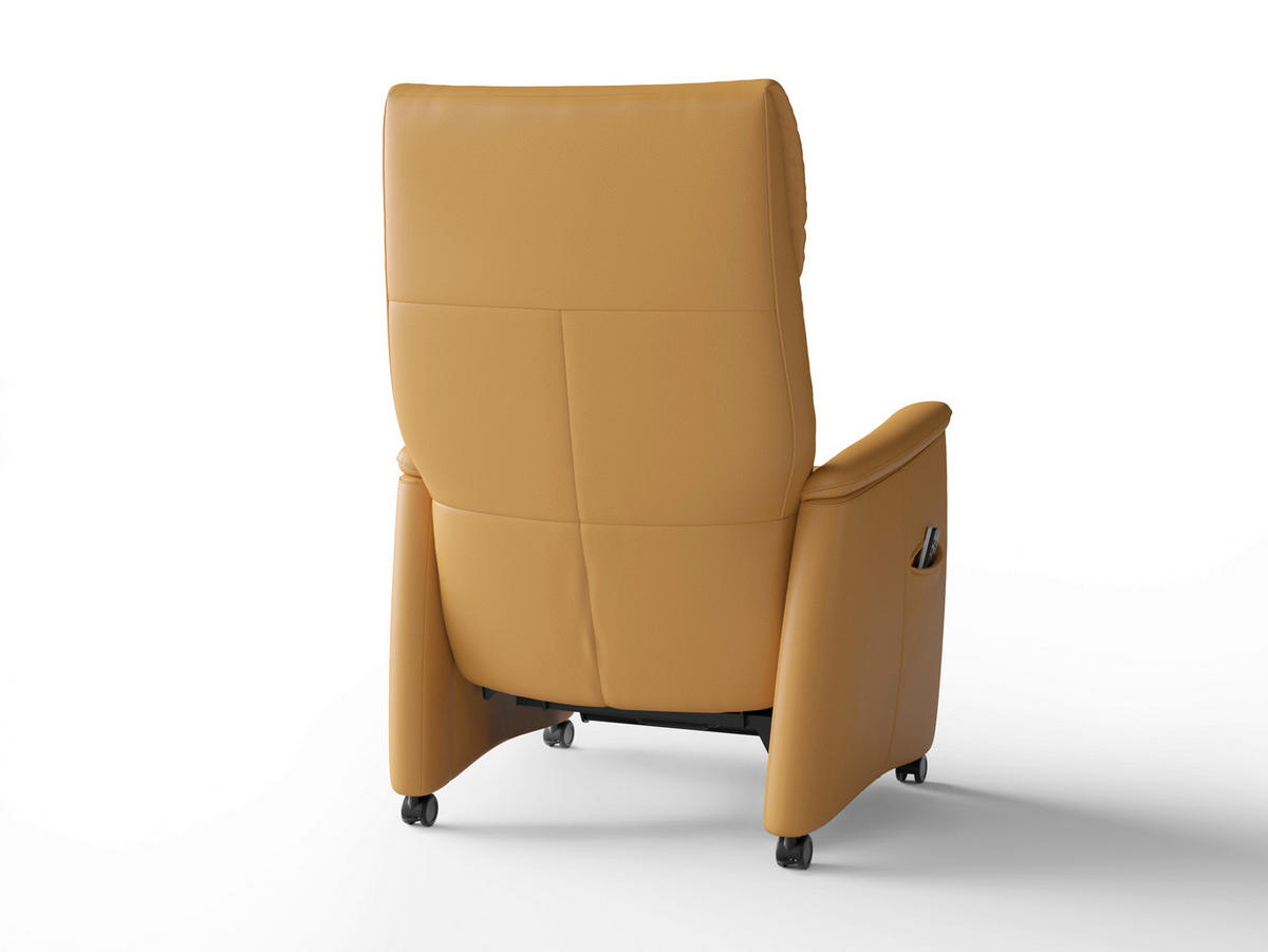 RELAXAČNÉ KRESLO, koža, kari žltá - čierna/kari žltá, Basics, koža/plast (76/110/84cm) - Sit & More