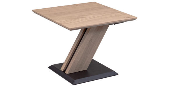 COUCHTISCH Wildeiche furniert, teilmassiv 50/50/44-61 cm quadratisch Anthrazit, Eiche Bianco  - Eiche Bianco/Anthrazit, Natur, Holz/Metall (50/50/44-61cm) - Venda