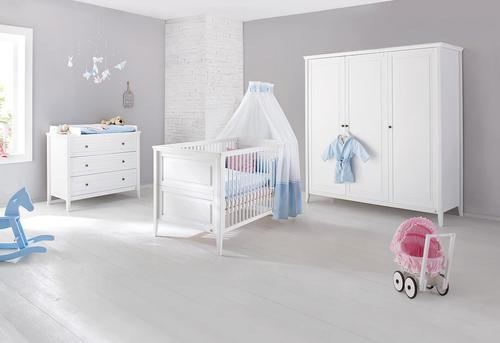 BABYKLEIDERSCHRANK Pinolino Smilla Weiß  - Weiß, Basics, Holz/Metall (178/190/55cm) - Pinolino