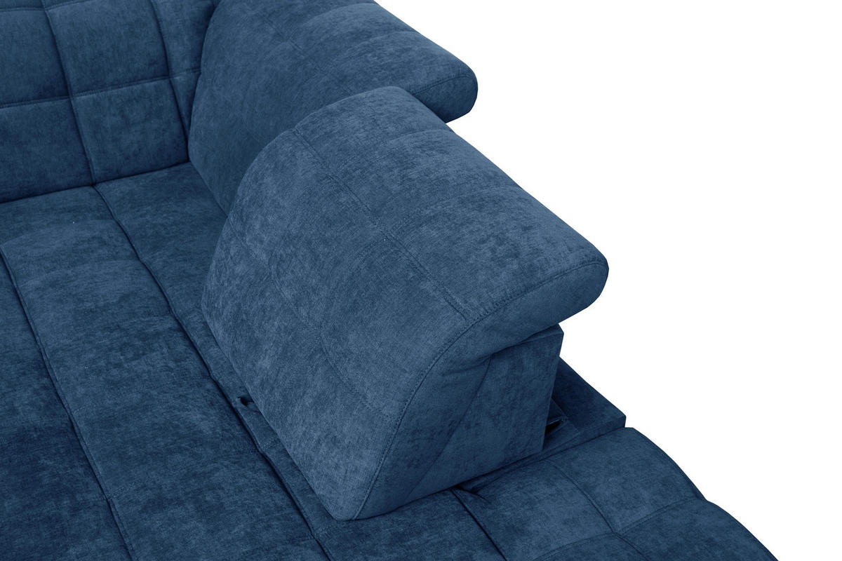 ROHOVÁ SEDACIA SÚPRAVA, textil, modrá - čierna/modrá, Design, drevo/textil (297/216cm) - Xora