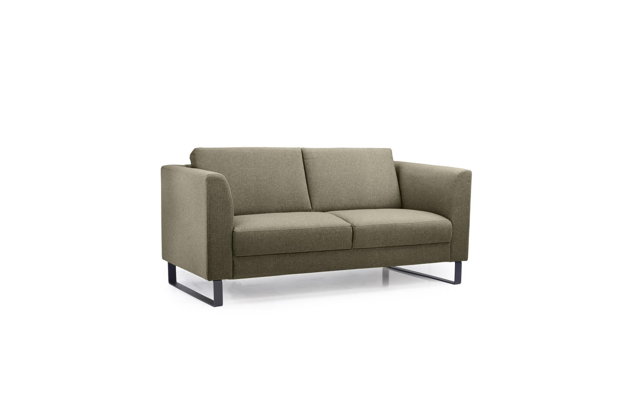 2-SITS SOFFA i ljusbrun  - ljusbrun/svart, Modern, metall/trä (167/88/88cm) - Hom`in