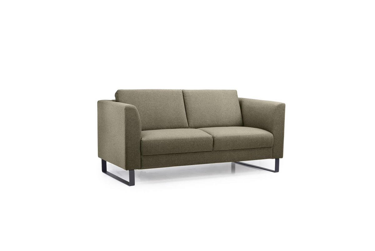 2-SITS SOFFA i ljusbrun  - ljusbrun/svart, Modern, metall/trä (167/88/88cm) - Hom`in