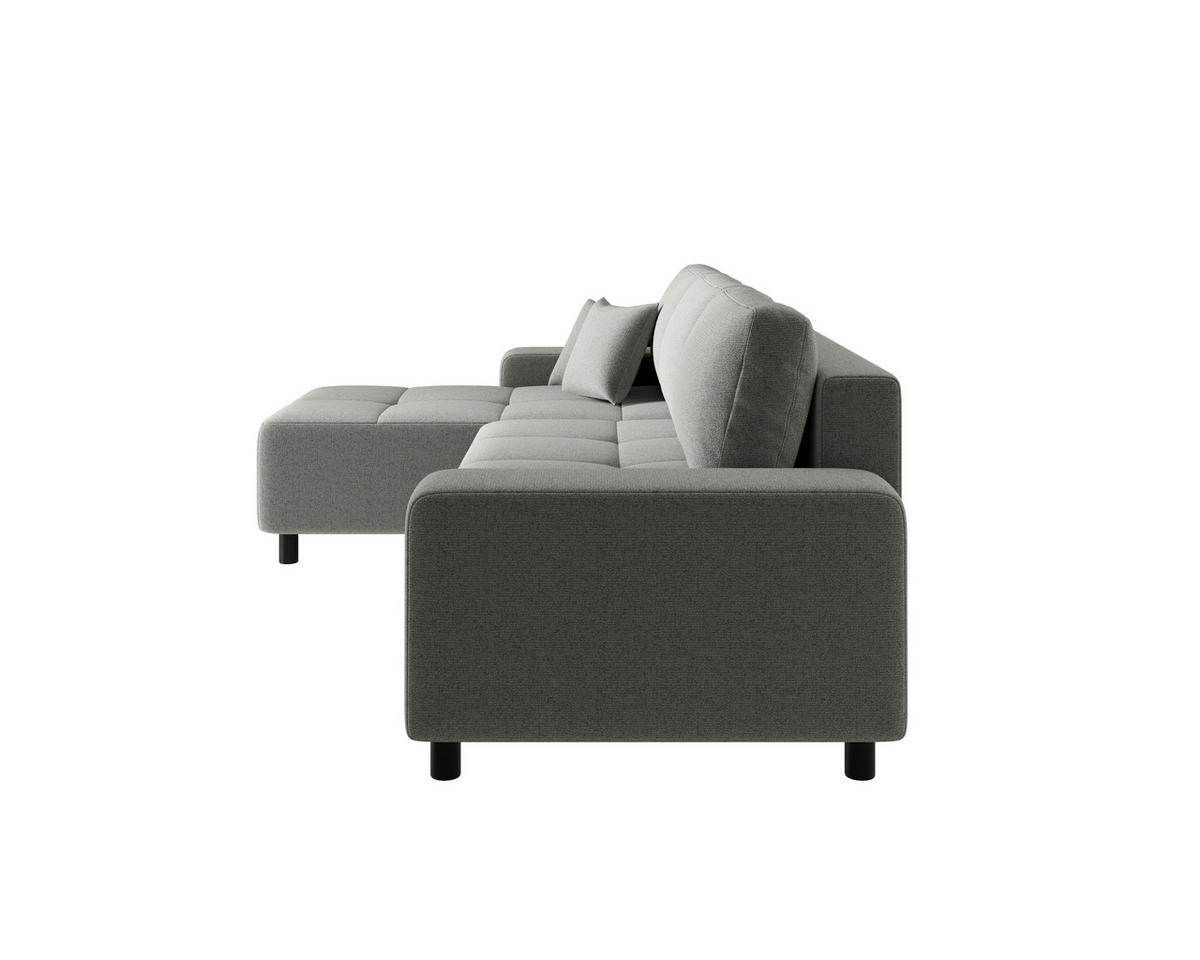 ECKSOFA  in Jacquard Grau  - Schwarz/Grau, MODERN, Kunststoff/Textil (144/246cm) - Carryhome