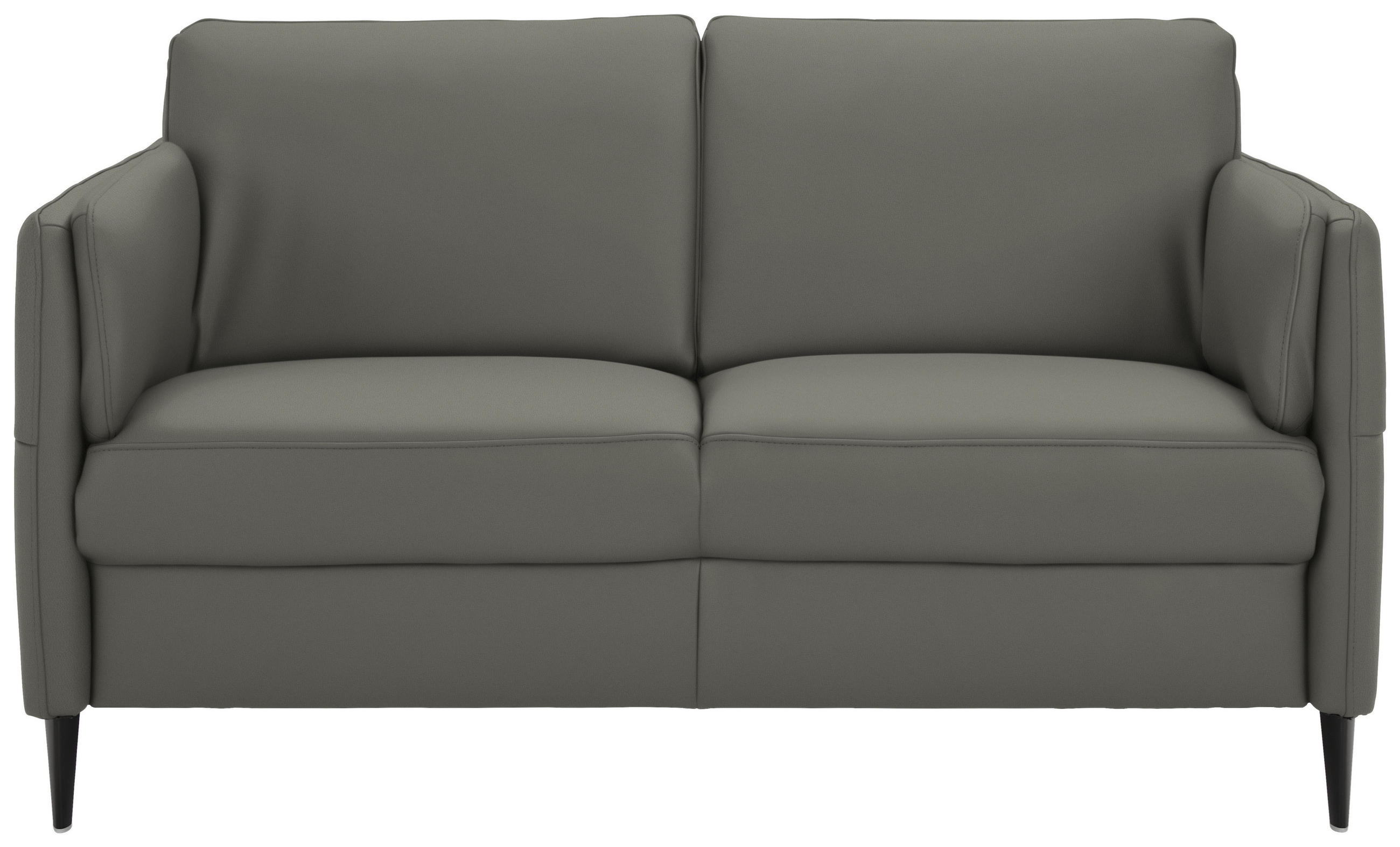 2,5-SITZER Echtleder Dunkelgrau  - Dunkelgrau/Schwarz, Design, Leder/Metall (164/84/99cm) - Dieter Knoll